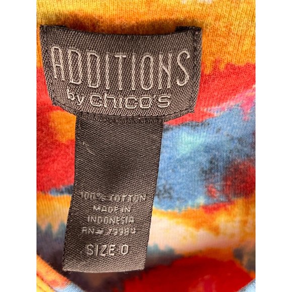 Additions by Chicos size 0/US4 extra small, tie-dye, orange, red blue short slee - Picture 10 of 12